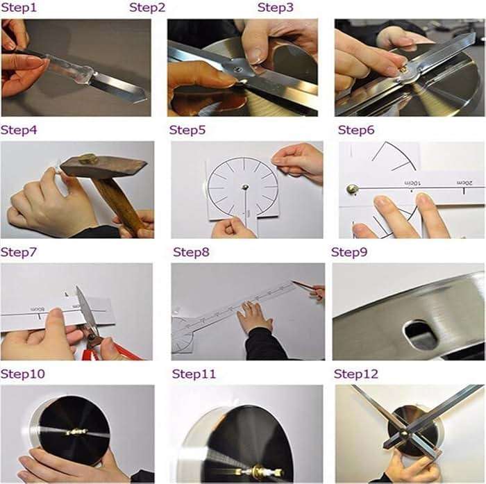 FASHION in THE CITY 3D DIY Wall Clock Creative Design Mirror Surface Wall Decorative Sticker Watches (Black) - Image 7