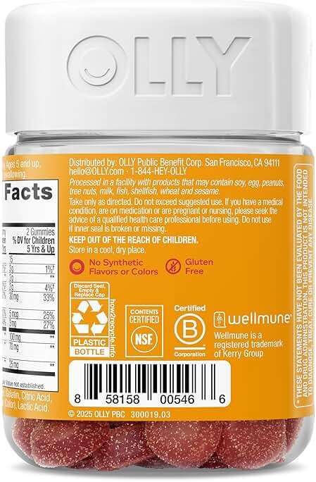 OLLY Kids Immunity Gummy, Immune Support, Wellmune, Elderberry, Vitamin C, Zinc, Chewable Supplement, Cherry - 50 Count - Image 9
