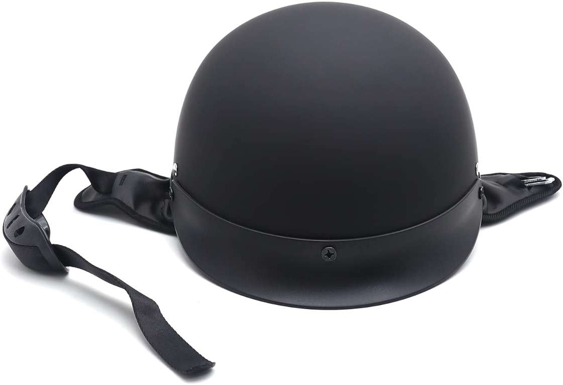 HTTMT MT506-001-L DOT Certified Matte Black Flat Black Compatible with Harley Davidson Half Face Helmet Chopper Cruiser Biker Size L - Image 7