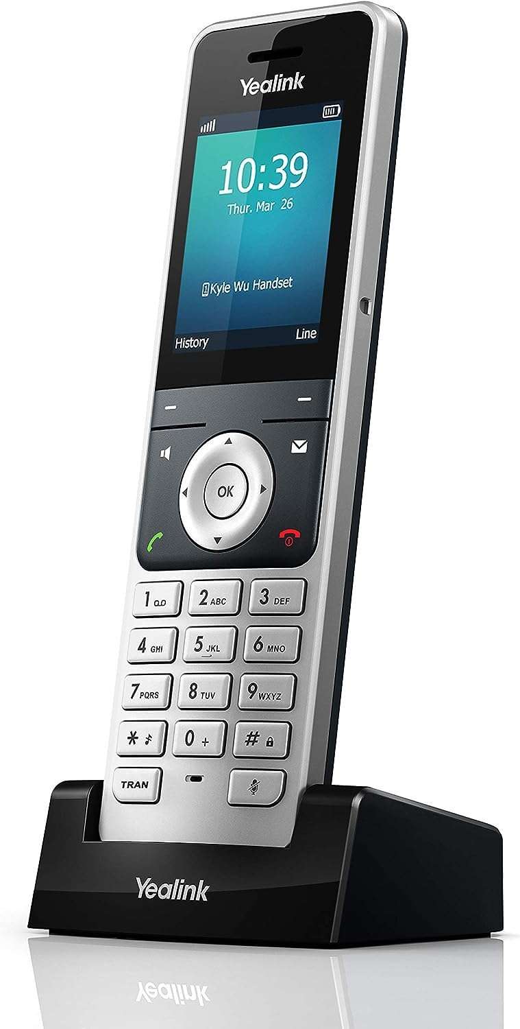 Yealink W56H Cordless DECT IP Phone, Base Station Not Included, 2.4-Inch Color Display. 10/100 Ethernet, 802.3af PoE, Power Adapter Included - Image 1