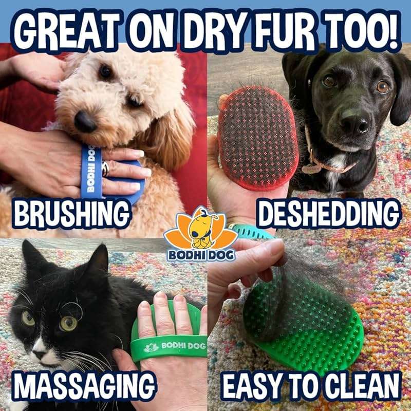 Bodhi Dog Shampoo Brush - Pet Grooming & Bath Supplies for Dogs and Cats - Bath Brush for Long & Short Hair - Premium Scrubber for Shower, Showerhead, Sprayer & Bathing (One Pack, Blue) - Image 5