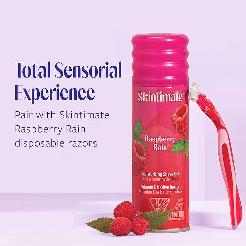 Skintimate Raspberry Rain Shave Gel for Women, 6 Pack | Skintimate Shaving Cream for Women, Womens Shaving Cream, Shave Cream, Shaving Foam, Womens Shave Gel, Pack of 6, 7oz each - Image 6