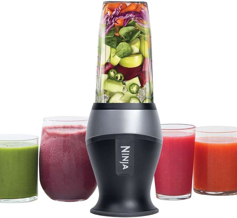 Ninja Fit Compact Personal Blender | For Smoothies, Shakes & Frozen Drinks | (2) 16-oz. To-Go Cups with Spout Lids | 700-Watt Countertop | Black | QB3001SS - Image 1