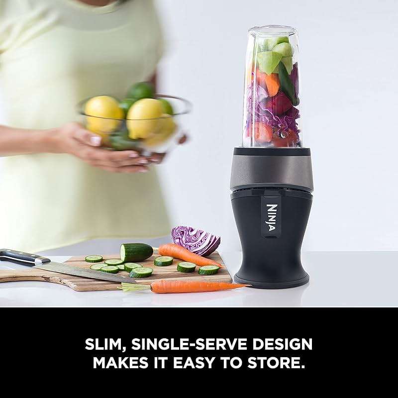 Ninja Fit Compact Personal Blender | For Smoothies, Shakes & Frozen Drinks | (2) 16-oz. To-Go Cups with Spout Lids | 700-Watt Countertop | Black | QB3001SS - Image 2