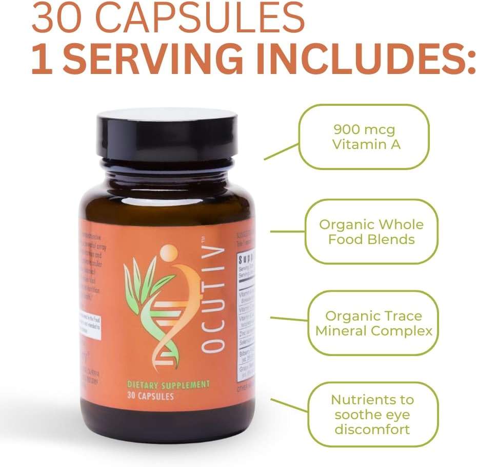 Youngevity Ocutiv™ - Eye Vitamin & Mineral Supplement - Contains Vitamin A, C, E, Zinc, Bilberry, Lutein, Lycopene, Zeaxanthin, Astaxanthin - 30 Capsules - Image 4