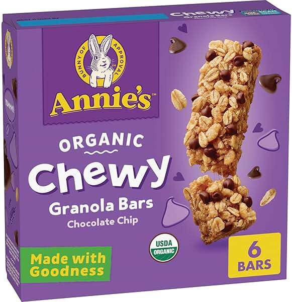 Annie's Organic Chewy Granola Bars, Chocolate Chip, 6 Bars, 5.34 oz - Image 1