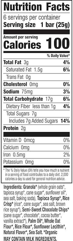 Annie's Organic Chewy Granola Bars, Chocolate Chip, 6 Bars, 5.34 oz - Image 2