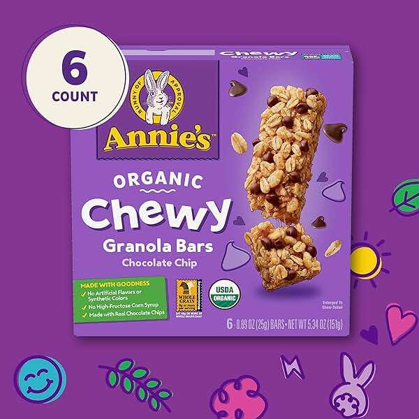 Annie's Organic Chewy Granola Bars, Chocolate Chip, 6 Bars, 5.34 oz - Image 7