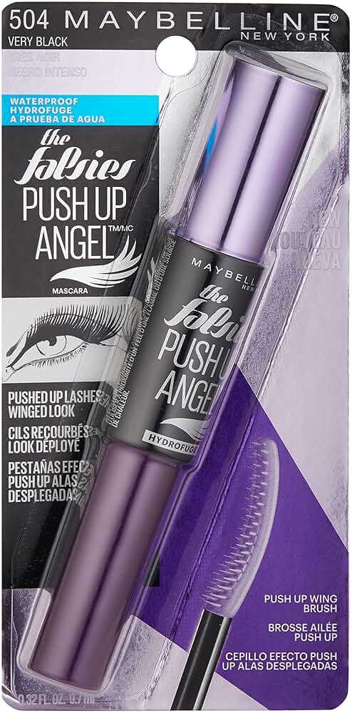 Maybelline The Falsies Push Up Angel Waterproof Mascara, Lengthening and Curling Make Up Formula, Very Black, 1 Count - Image 2
