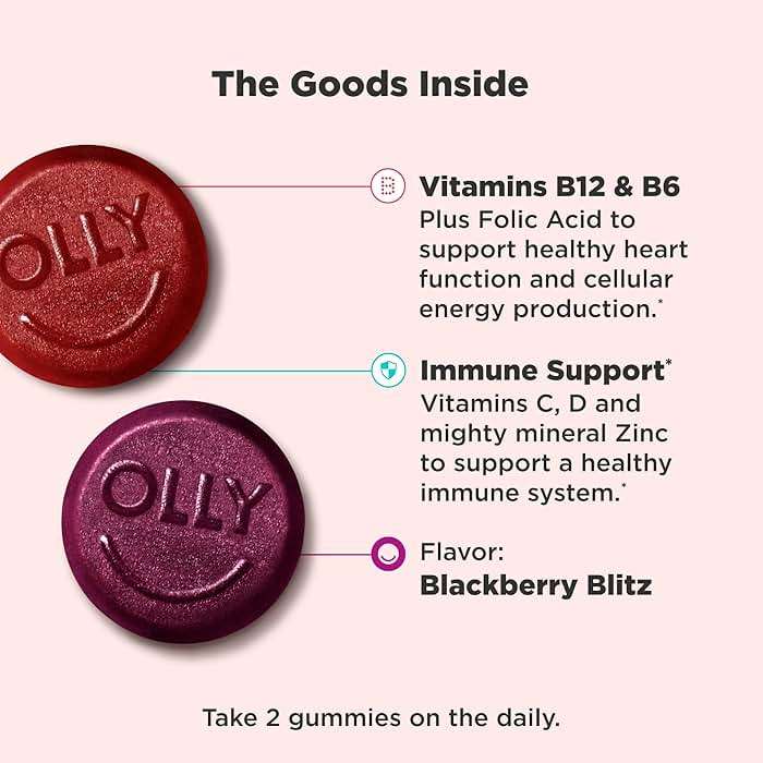 OLLY Men's Multivitamin Gummy, Vitamins A, C, D, E, B, Zinc, Blackberry Flavor, 45 Day Supply - 90 Count - Image 3