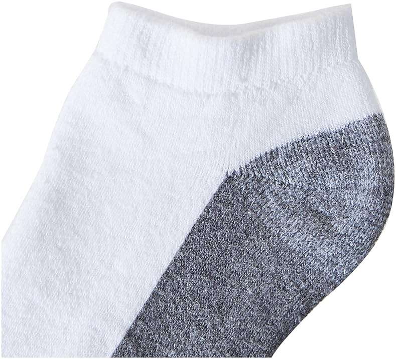 Hanes Men’s Max Cushion Low Cut Socks, 6, 8, and 12 Pair Pack, White and Black - Image 4