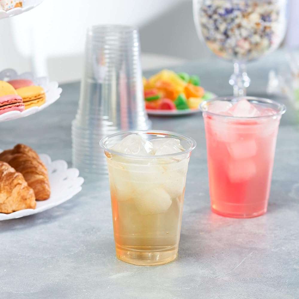 GUSTO [16 oz. - 100 Pack] Crystal PET Clear Plastic Cups for Party - Ideal for Cold Beverages, Smoothies, and Parties-(Formerly Comfy Package) - Image 5