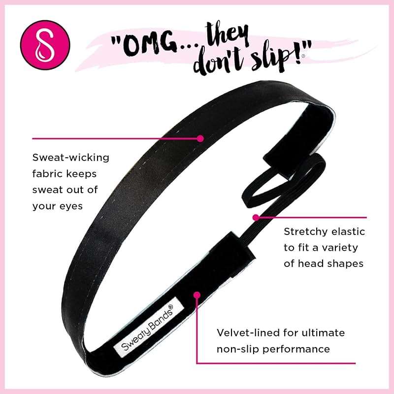 Sweaty Bands Womens Girls Headband - Non-Slip Velvet-Lined Stylish Hairband - Becca - Image 8