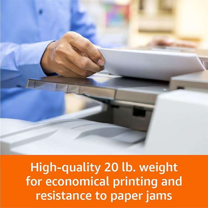 Amazon Basics Multipurpose Copy Printer Paper, 20 lb, 8.5 x 11 Inches, 5 Reams (2,500 Sheets), 92 Bright White - Image 6