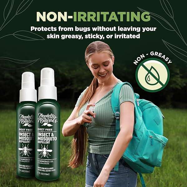 Deet-Free Insect & Mosquito Repellent Pack of 2 (4 oz) – Nice Smelling Insect Repellent with Lemongrass Oil Safe for Pets and Kids – Bug Spray Against Mosquitoes, Gnats, Black Flies, and No-See-ums - Image 5