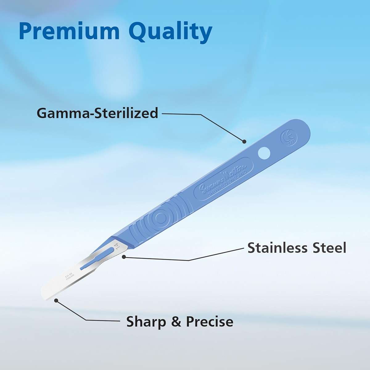 SWANN-MORTON #14 Disposable Surgical Scalpel with Blade - Sterile Dermaplane Blade for Face, Dermaplaning for Women & Men, Beauty Tools for Estheticians - Individually Packed, Box of 10 - Image 7