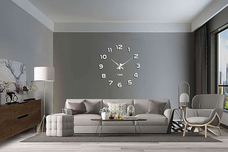 VANGOLD Frameless DIY Wall Clock 3D Mirror Wall Clock Large Mute Wall Stickers for Living Room Bedroom Home Decorations - Image 2