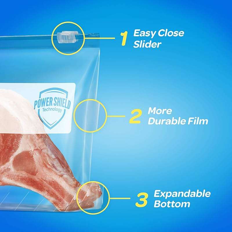 Ziploc Slider Freezer Bags, Power Shield Technology, Gallon, 24 Count, Pack of 3 (72 Total Bags) - Image 3