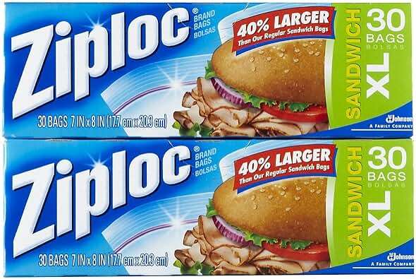 Ziploc Sandwich Bags - Extra Large - 30 ct - 2 pk - Image 1
