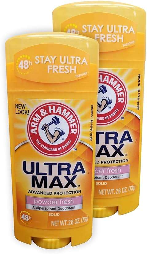 Arm & Hammer Ultramax Invisible Solid Powder Fresh Antiperspirant & Deodorant-2.6 oz, 2 pack - Image 1