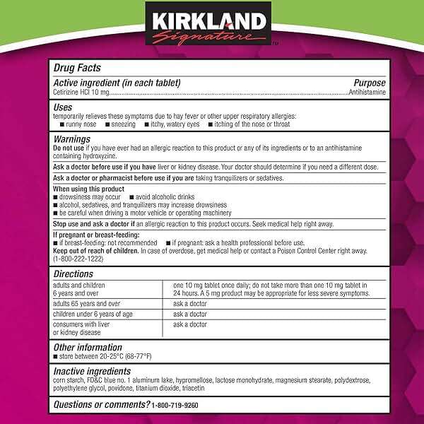 Kirkland Signature Aller-tec 10mg Tablets - 365 ct - 3 pk - Image 2