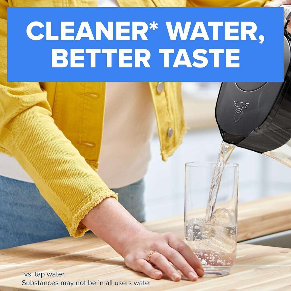 Brita Large 10-Cup Water Filter Pitcher, WQA NSF/ANSI Certified, Removes Chlorine Taste & Odor, Reduces Zinc, Copper & Mercury, 1 Standard Filter, Lasts 2 Months, Bright White - Image 3