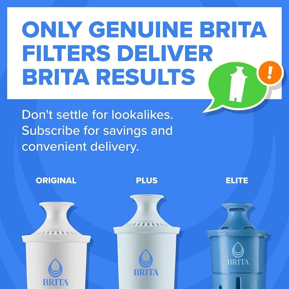 Brita Large 10-Cup Water Filter Pitcher, WQA NSF/ANSI Certified, Removes Chlorine Taste & Odor, Reduces Zinc, Copper & Mercury, 1 Standard Filter, Lasts 2 Months, Bright White - Image 8