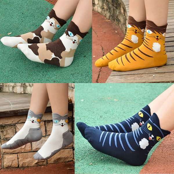 Ambielly Cute Animal Design Women's Socks Casual Cotton Crew Socks - Image 5
