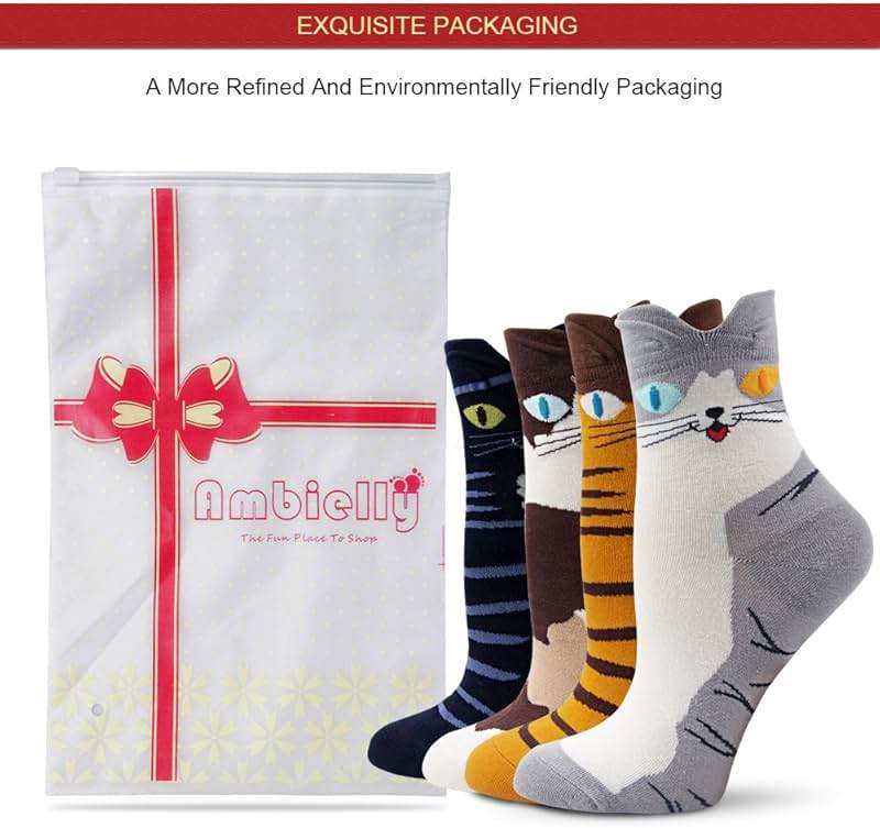 Ambielly Cute Animal Design Women's Socks Casual Cotton Crew Socks - Image 6