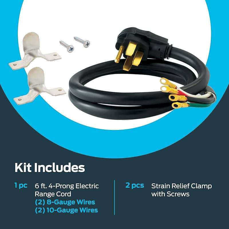 Eastman 6 Feet Electric Range Cord, 40 Amps 4-Prong Wire, 61273 - Image 3