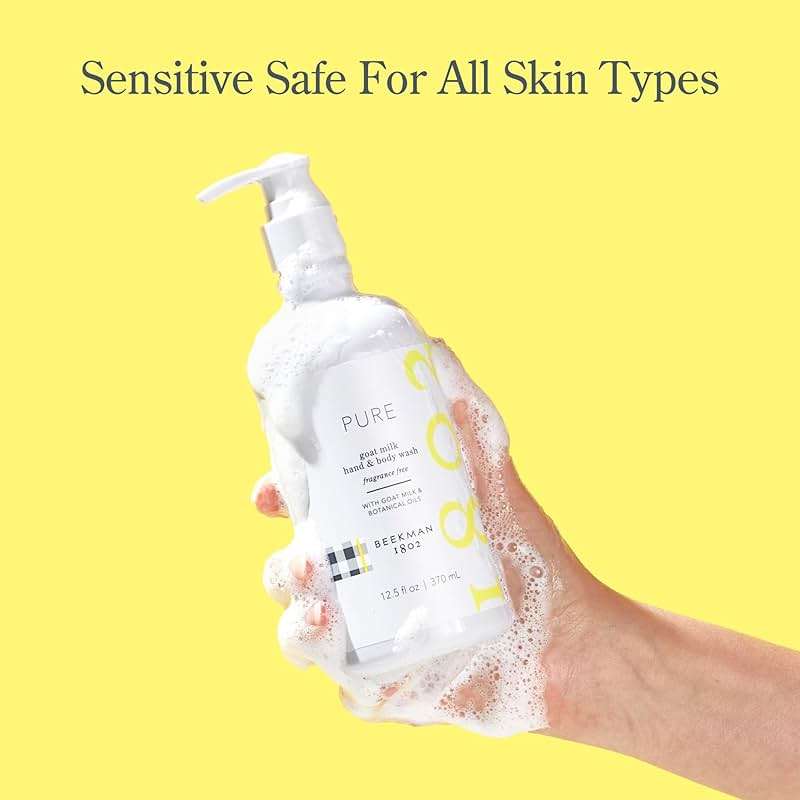 Beekman 1802 Goat Milk Hand Soap – Moisturizing Body Wash & Liquid Hand Soap for Sensitive Skin, Hand & Body Wash, Natural Soap with Goat Milk & Aloe – Fragrance Free 12.5 fl oz - Image 4