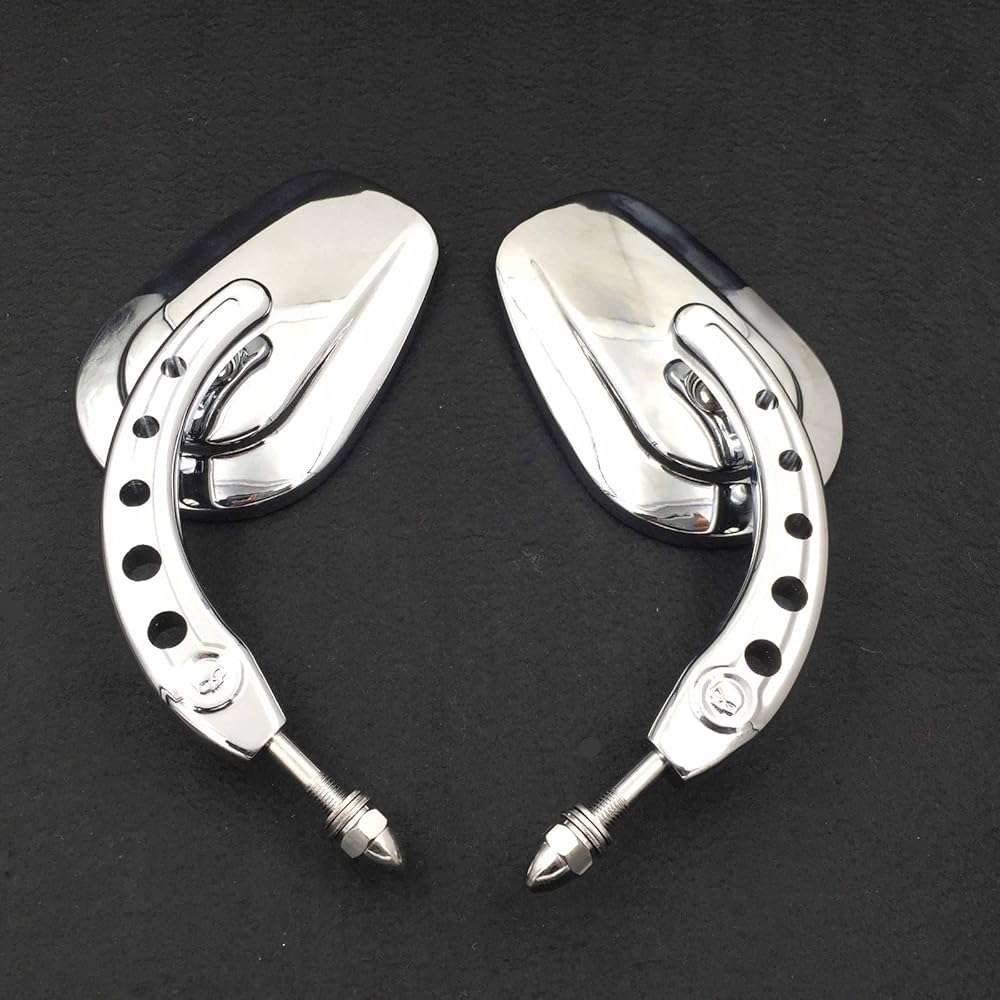 HTTMT MT398B-CD Chrome Big Mirrors Compatible with 1984 and up Harley Davidson - Image 1
