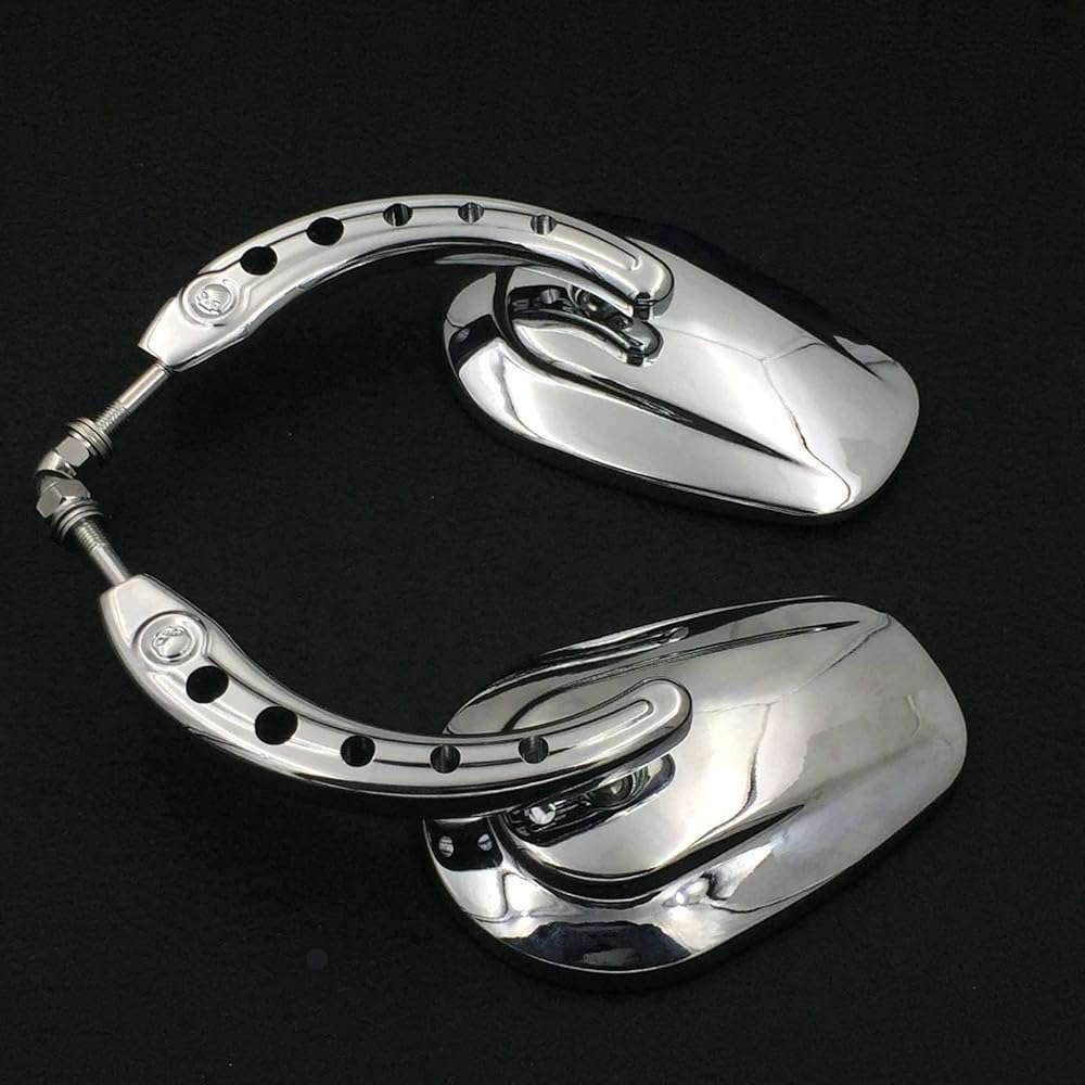 HTTMT MT398B-CD Chrome Big Mirrors Compatible with 1984 and up Harley Davidson - Image 2