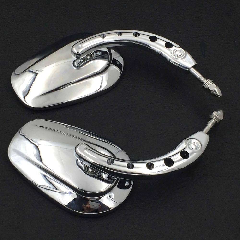 HTTMT MT398B-CD Chrome Big Mirrors Compatible with 1984 and up Harley Davidson - Image 4
