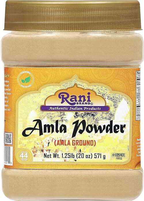 Rani Amla Powder (Indian Gooseberry) 20oz (1.25lbs) 571g PET Jar ~ All Natural | No Color | Gluten Friendly | Vegan | NON-GMO | Kosher | No Salt or fillers | Indian Origin - Image 1