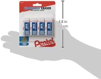 Pentel Hi-Polymer Block Eraser Small White, Pack of 4 (ZEH05BP4) - Image 2