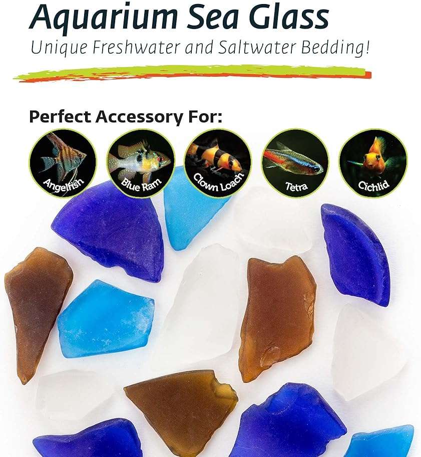 Galápagos (05139) Aquarium Sea Glass – Tumbled Decorative Glass for Aquariums, Terrariums, Crafts, Vases, and Home Decor, 4 lb Bag, Pacific Mix - Image 3