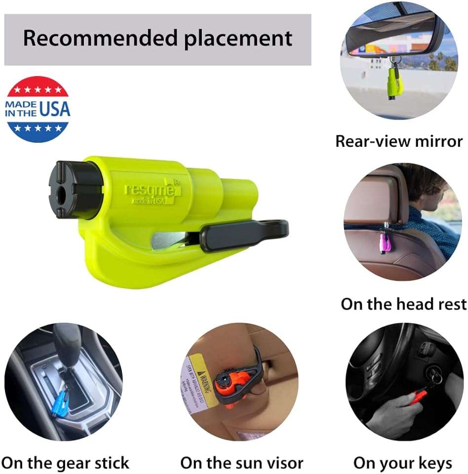 resqme The Original Compact Emergency Keychain Car Escape Tool, Seatbelt Cutter and Window Breaker, Made in USA, Pack of 2 - Image 8