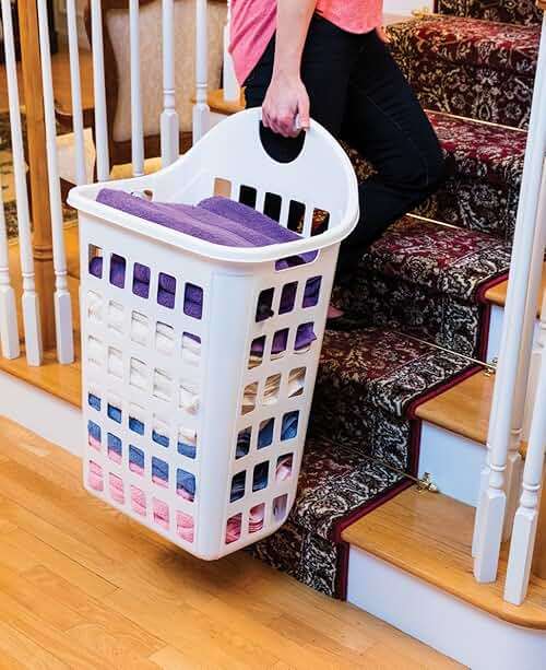 United Solutions LN0435 Rolling Hamper, 2 Bushel, White - Image 3