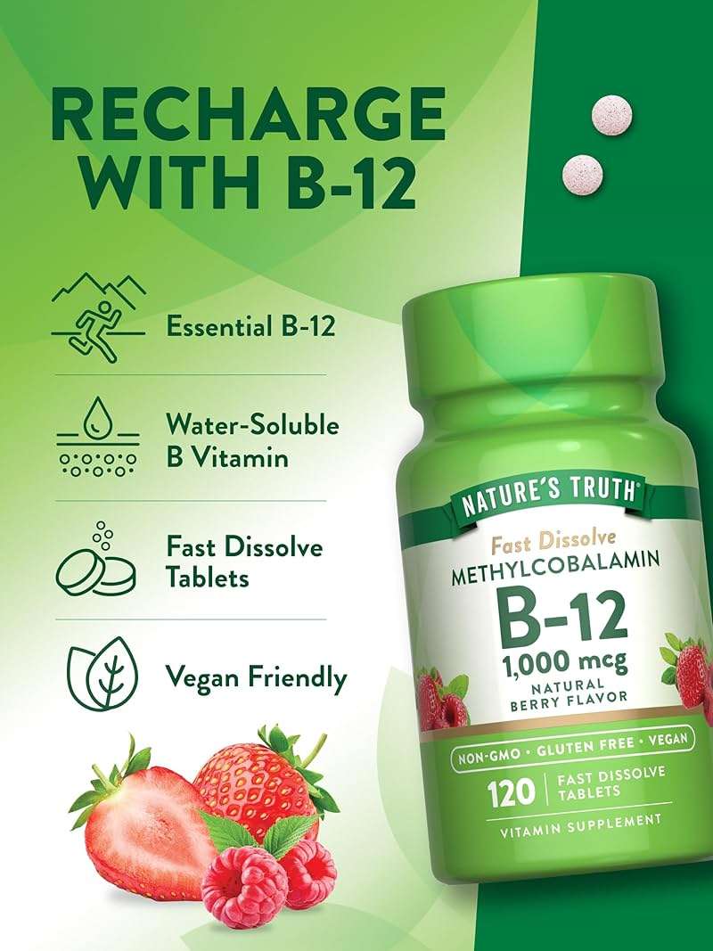 Nature's Truth B12 Vitamin Sublingual Tablets | 1000 mcg | 120 Count | Vegan, Non-GMO & Gluten Free - Image 5