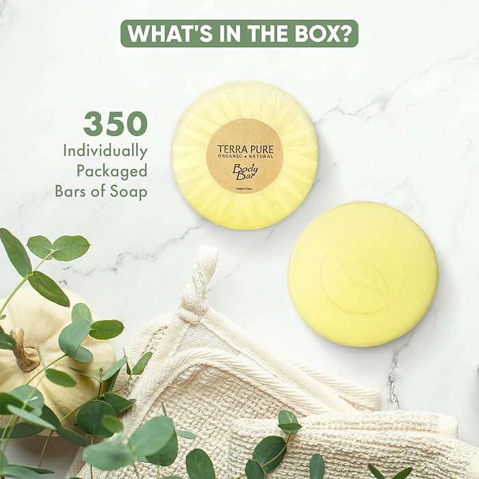 Terra Pure Bar Soap, Travel Size Hotel Amenities, 1.25 oz (Pack of 350) - Image 3