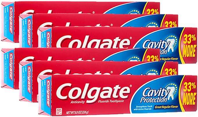 Colgate Cavity Protection Fluoride Toothpaste Regular Flavor - 8 oz, Pack of 6 - Image 1