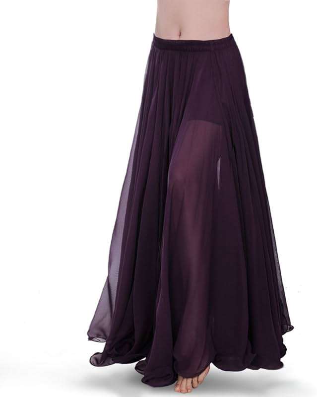 ROYAL SMEELA Chiffon Belly Dance Skirt for Women Belly Dancing Costume Outfit Tribal Maxi Full Skirts Solid Color Skirt Voile - Image 4