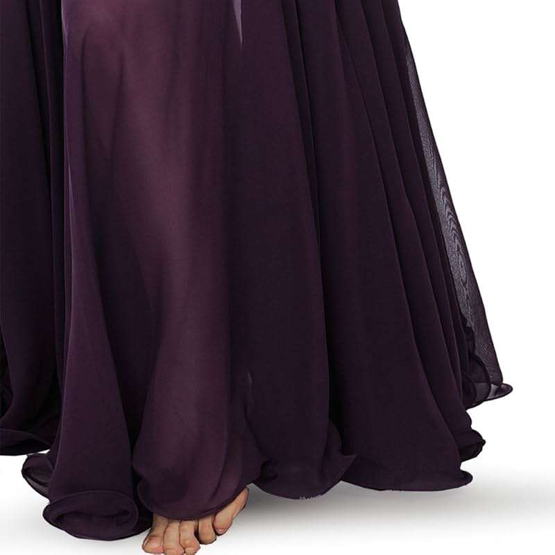 ROYAL SMEELA Chiffon Belly Dance Skirt for Women Belly Dancing Costume Outfit Tribal Maxi Full Skirts Solid Color Skirt Voile - Image 7