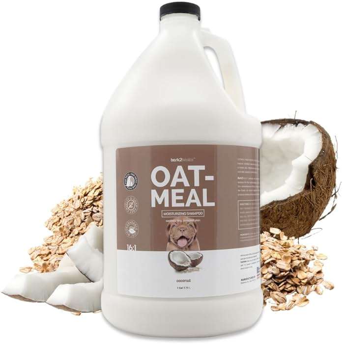 Bark2Basics Oatmeal Dog Shampoo, 1 Gallon - Natural Colloidal Oatmeal, Natural Ingredients, Calms Dry Itchy Irritated Skin, Moisturizes and Soothes the Skin and Coat, Professional Grade - Image 1