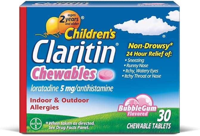 Claritin 24 Hour Allergy Chewables for Kids, Non Drowsy Allergy Relief, 30 Count - Image 1