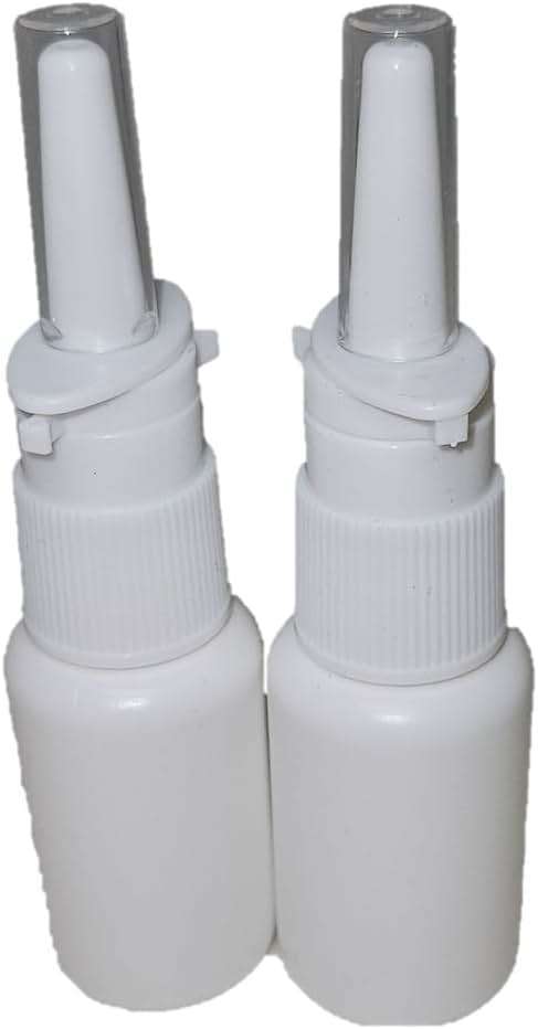 Snoot! 2-Pack 30ml (1 oz) Nasal Spray Bottle Mist Sprayer - Empty Refillable White Plastic Spray Bottles - Reusable Sprayer Nasal Cleanser & other Medications - Image 1