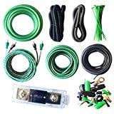 SoundBox 4 Gauge Amplifier Wiring Complete Kit, Extra Long 20 Foot Power & RCA Cables - Green - Image 1