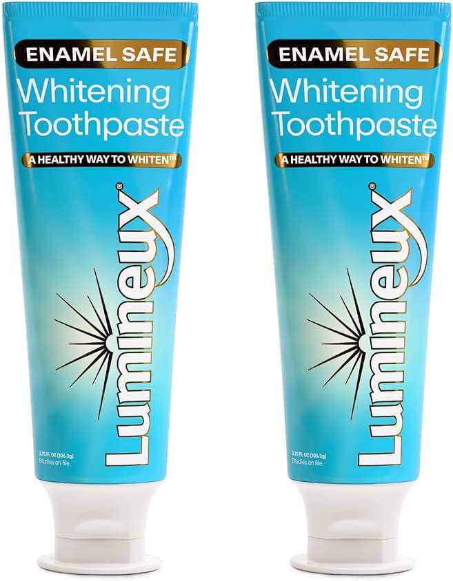 Lumineux Teeth Whitening Toothpaste 2 Pack Peroxide Free Enamel Safe for Sensitive Whiter Teeth, Fluoride Free, No Alcohol, Artificial Colors, SLS Free Dentist Formulated - 3.75 Oz - Image 1