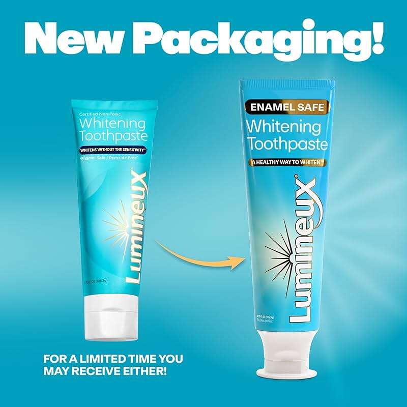 Lumineux Teeth Whitening Toothpaste 2 Pack Peroxide Free Enamel Safe for Sensitive Whiter Teeth, Fluoride Free, No Alcohol, Artificial Colors, SLS Free Dentist Formulated - 3.75 Oz - Image 2